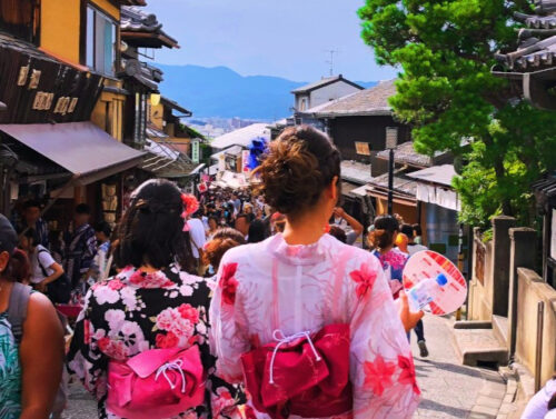 京都の清水寺の夏の風景