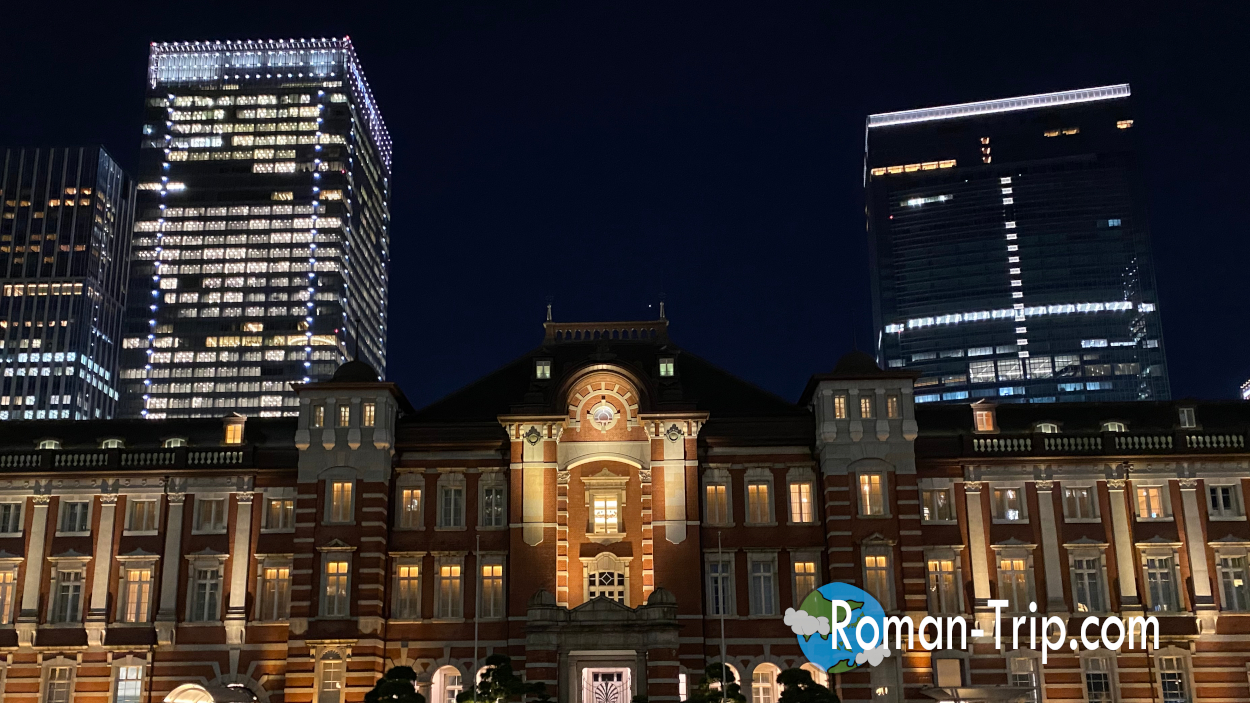 夜の東京駅の摩天楼（外国人から見た東京の魅力）