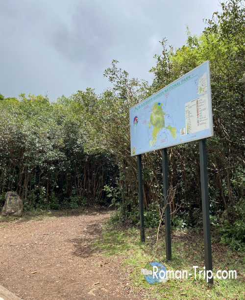 モーリシャスのブラックリバー・ピーク(Bench 828)の登山道。案内も控えめで、一見すると登山口とは分かりにくい静かな入り口。/ The hiking trail to Black River Peak (Bench 828) in Mauritius, with an unassuming and easy-to-miss trailhead appearance.